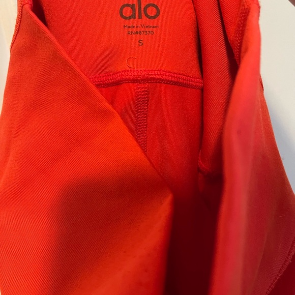 ALO Yoga Leggings Small Red Moto High Rise Workout - Picture 2 of 4
